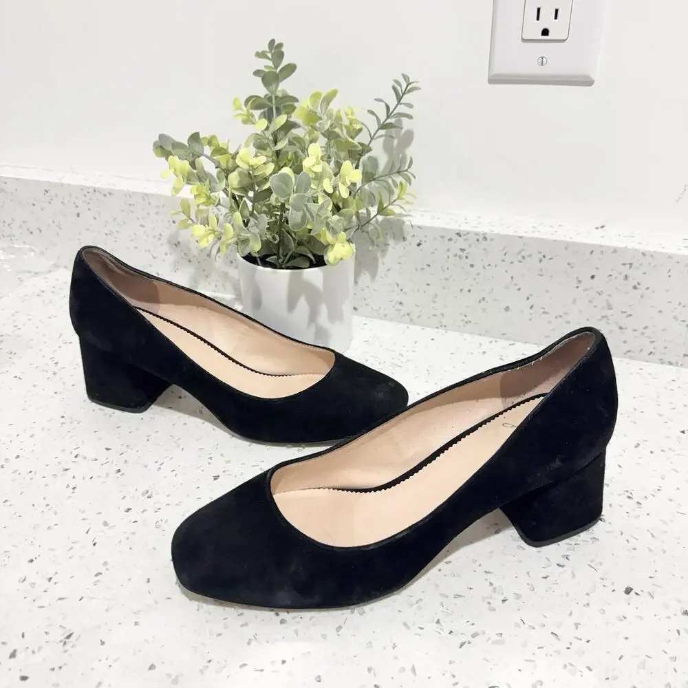 J. Crew Kate Black Suede Pumps Size 8.5